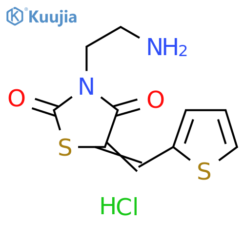 3-(2-aminoethyl)-5-(thiophen-2-yl)methylidene-1,3-thiazolidine-2,4-dione hydrochloride structure