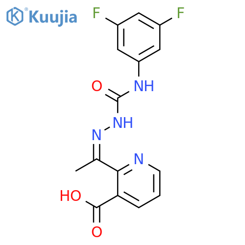 2-N-(3,5-Difluorophenyl)carbamoylamino-C-methylcarbonimidoylpyridine-3-carboxylic acid structure