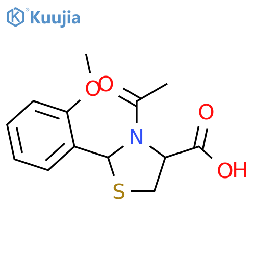 3-Acetyl-2-(2-methoxy-phenyl)-thiazolidine-4-carboxylic acid structure