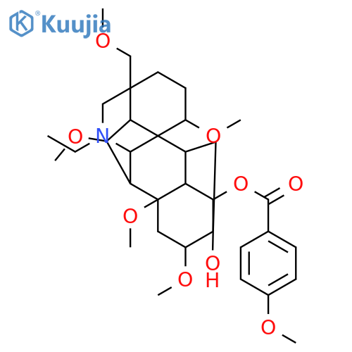 Aconitane-13,14-diol,20-ethyl-1,6,8,16-tetramethoxy-4-(methoxymethyl)-, 14-(4-methoxybenzoate), (1a,6a,14a,16b)- (9CI) structure