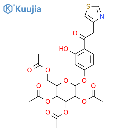 [3,4,5-tris(acetyloxy)-6-{3-hydroxy-4-[2-(1,3-thiazol-4-yl)acetyl]phenoxy}oxan-2-yl]methyl acetate structure