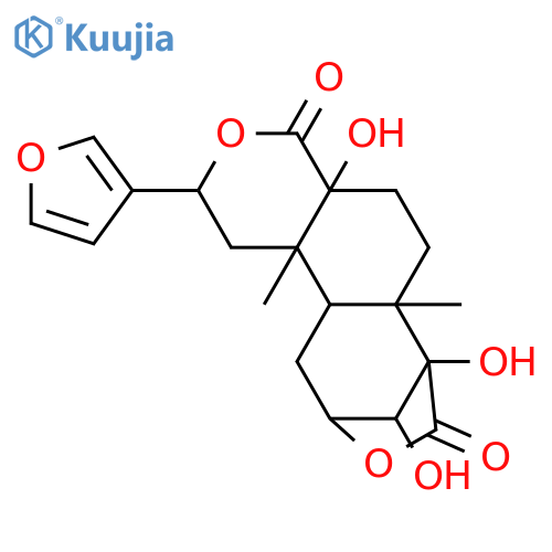 15,16-Epoxy-3,4,8-trihydroxy-13(16),14-clerodadiene-17,12:18,2-diolide; (2β,3β,4α,5α,8β,12αH)-form structure