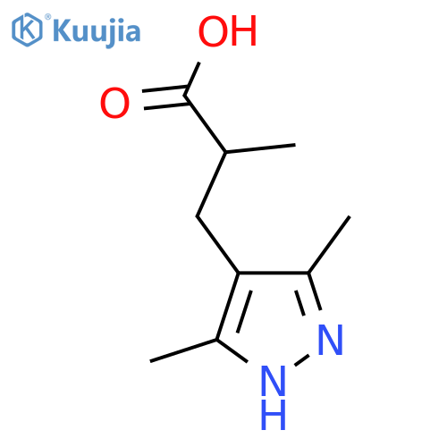 3-(3,5-dimethyl-1H-pyrazol-4-yl)-2-methylpropanoic acid structure