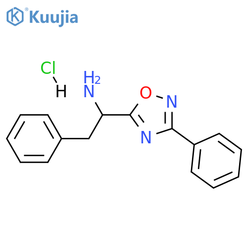 2-phenyl-1-(3-phenyl-1,2,4-oxadiazol-5-yl)ethan-1-amine hydrochloride structure