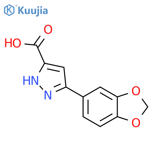 5-(1,3-benzodioxol-5-yl)-1H-Pyrazole-3-carboxylic acid structure