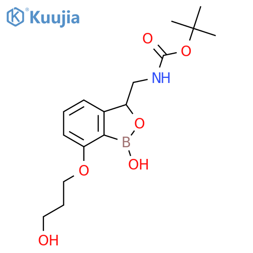 tert-butyl N-{1-hydroxy-7-(3-hydroxypropoxy)-1,3-dihydro-2,1-benzoxaborol-3-ylmethyl}carbamate structure