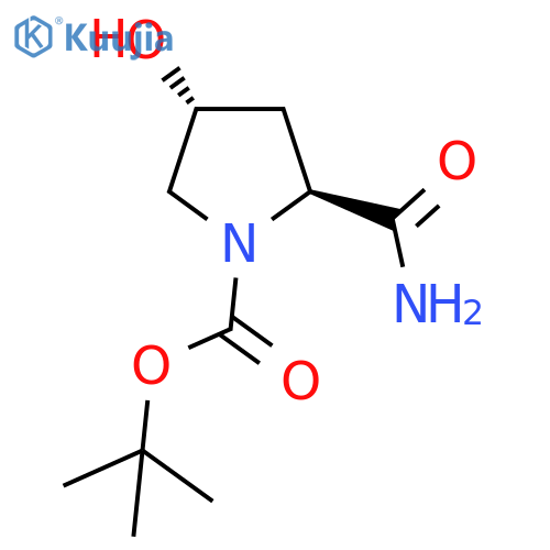 (2S,4R)-1-Boc-2-carbamoyl-4-hydroxypyrrolidine structure