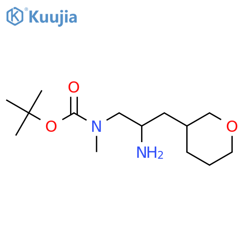 tert-Butyl ((S)-2-amino-3-((R)-tetrahydro-2H-pyran-3-yl)propyl)(methyl)carbamate structure