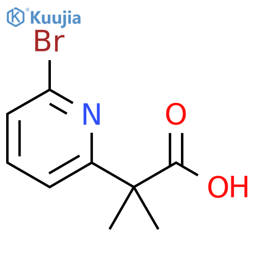 2-(6-bromopyridin-2-yl)-2-methylpropanoic acid structure