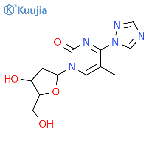 1-((2S,4S,5R)-4-hydroxy-5-(hydroxymethyl)tetrahydrofuran-2-yl)-5-methyl-4-(1H-1,2,4-triazol-1-yl)pyrimidin-2(1H)-one structure