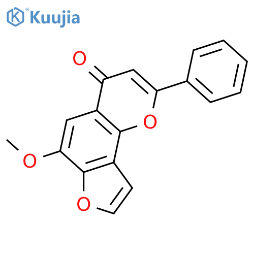 4H-Furo[2,3-h]-1-benzopyran-4-one,6- methoxy-2-phenyl- structure