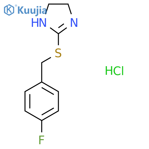 2-{[(4-fluorophenyl)methyl]sulfanyl}-4,5-dihydro-1H-imidazole hydrochloride structure