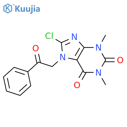 8-chloro-1,3-dimethyl-7-(2-oxo-2-phenylethyl)-2,3,6,7-tetrahydro-1H-purine-2,6-dione structure
