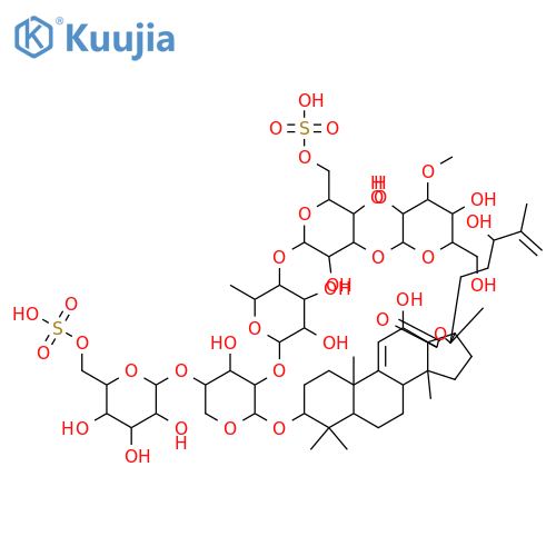 Holosta-9(11),25-diene-3,12,24-triol; (3β,12α,24ξ)-form, 3-O-[3-O-Methyl-β-D-glucopyranosyl-(1→3)-6-O-sulfo-β-D-glucopyranosyl-(1→4)-6-deoxy-β-D-glucopyranosyl-(1→2)-[6-O-sulfo-β-D-glucopyranosyl-(1→4)]-β-D-xylopyranoside] structure