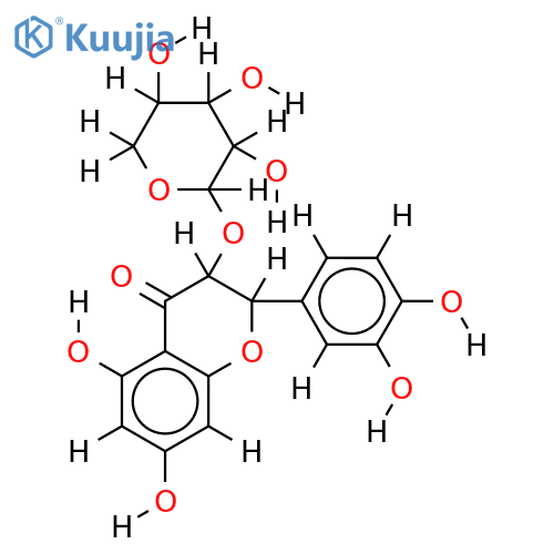 (2S,3R)-taxifolin-3-O-alpha-D-arabinoside structure
