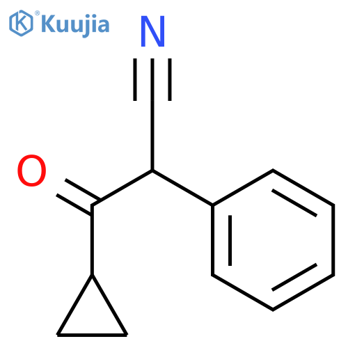 3-cyclopropyl-3-oxo-2-phenylpropanenitrile structure