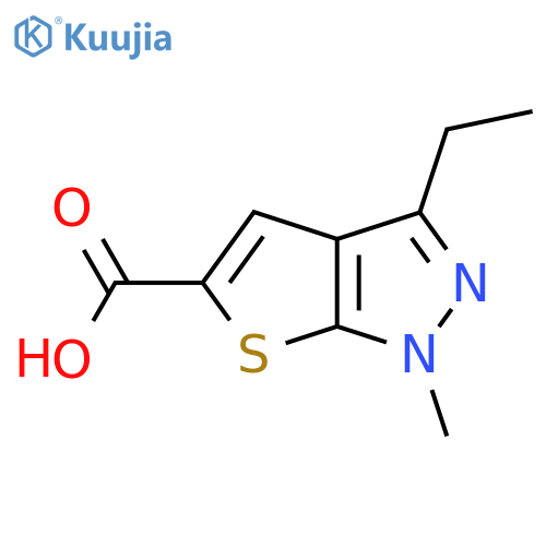 3-ethyl-1-methyl-1H-thieno2,3-cpyrazole-5-carboxylic acid structure