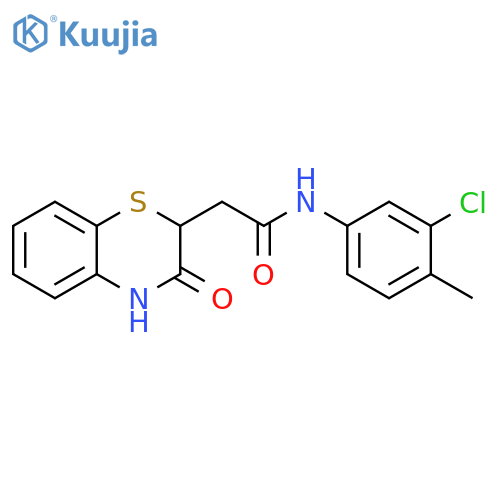 N-(3-chloro-4-methylphenyl)-2-(3-oxo-3,4-dihydro-2H-1,4-benzothiazin-2-yl)acetamide structure