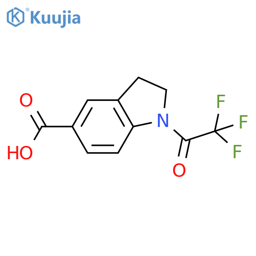 1-(trifluoroacetyl)-2,3-dihydro-1H-indole-5-carboxylic acid structure