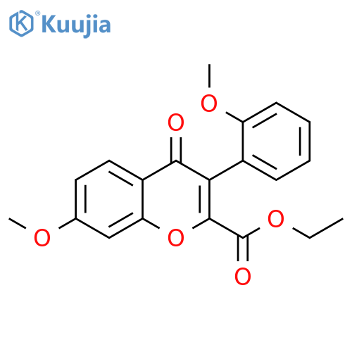 ethyl 7-methoxy-3-(2-methoxyphenyl)-4-oxo-4H-chromene-2-carboxylate structure
