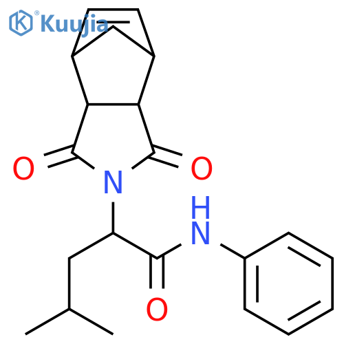 2-{3,5-dioxo-4-azatricyclo[5.2.1.0^{2,6}]dec-8-en-4-yl}-4-methyl-N-phenylpentanamide structure