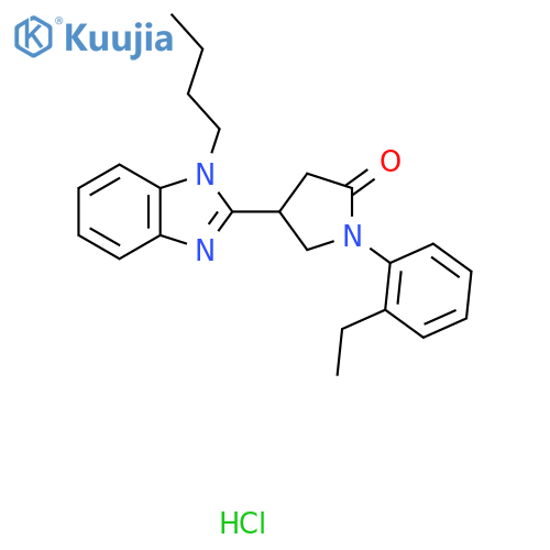4-(1-butyl-1H-1,3-benzodiazol-2-yl)-1-(2-ethylphenyl)pyrrolidin-2-one hydrochloride structure