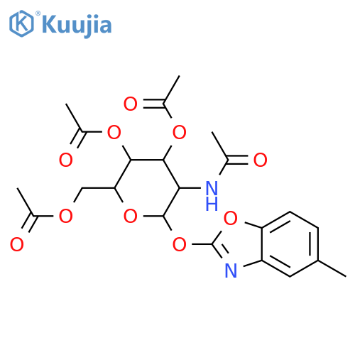 [3,4-bis(acetyloxy)-5-acetamido-6-[(5-methyl-1,3-benzoxazol-2-yl)oxy]oxan-2-yl]methyl acetate structure