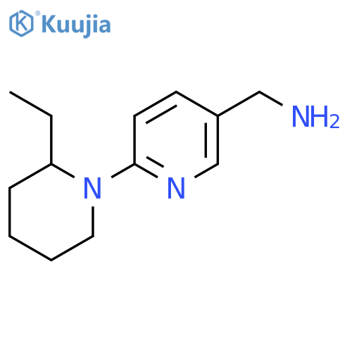 [6-(2-Ethyl-1-piperidinyl)-3-pyridinyl]methanamine structure