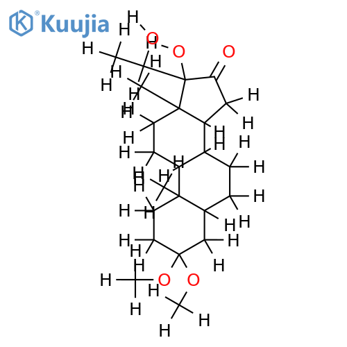 17a,20R-dihydroxy-3,3-dimethoxypregnan-16-one structure