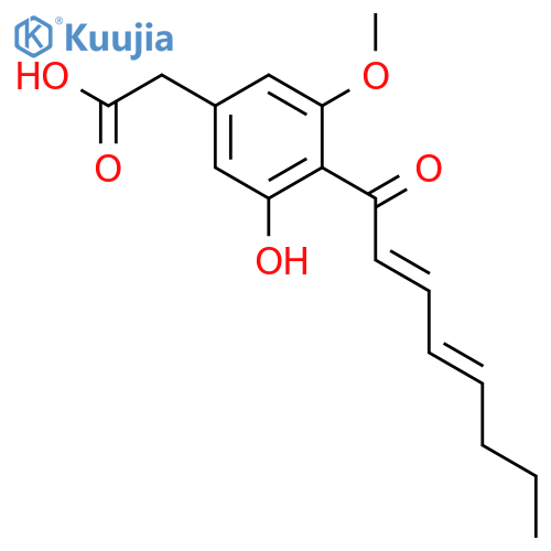 Benzeneacetic acid,3-hydroxy-5-methoxy-4-[(2E,4E)-1-oxo-2,4-octadien-1-yl]- structure