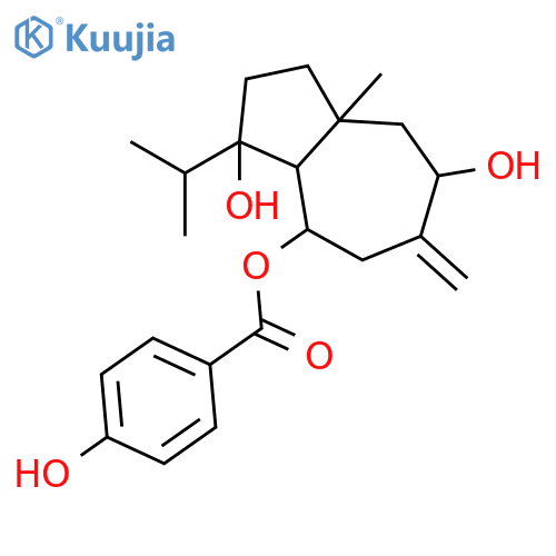 Benzoic acid,4-hydroxy-,(3R,3aS,4S,7S,8aR)-decahydro-3,7-dihydroxy-8a-methyl-6-methylene-3-(1-methylethyl)-4-azulenylester, rel-(+)- structure