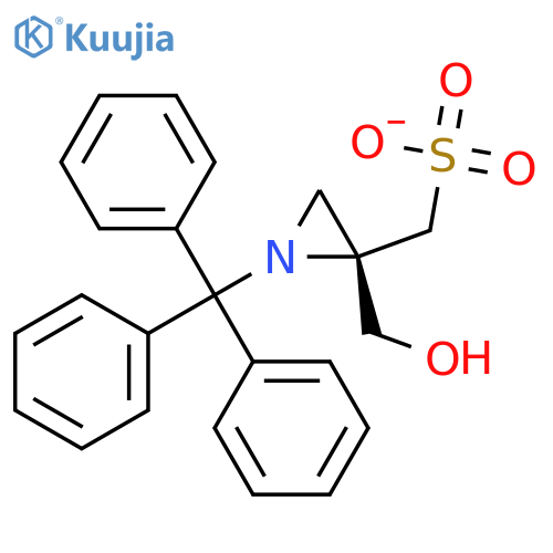 (2S)-1-(triphenylmethyl)aziridin-2-ylmethyl methanesulfonate structure