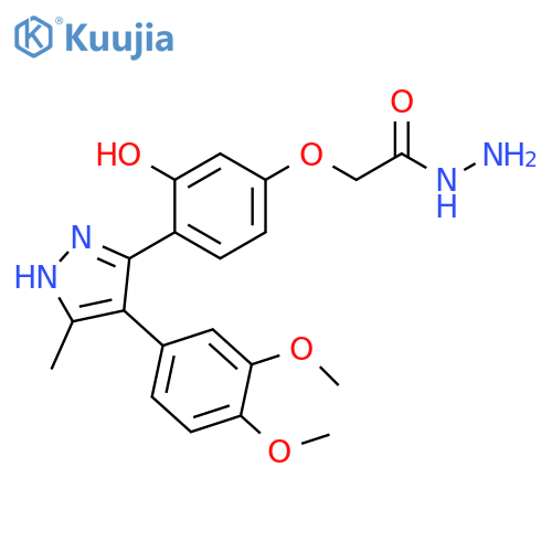 2-{4-[4-(3,4-dimethoxyphenyl)-5-methyl-1H-pyrazol-3-yl]-3-hydroxyphenoxy}acetohydrazide structure