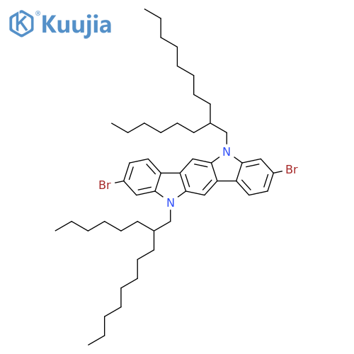 3,9-Dibromo-5,11-bis(2-hexyldecyl)-5,11-dihydroindolo[3,2-b]carbazole structure