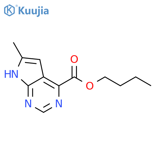 butyl 6-methyl-7H-pyrrolo[2,3-d]pyrimidine-4-carboxylate structure