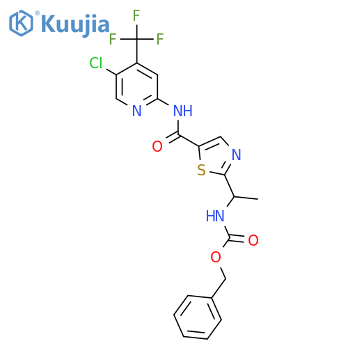 Benzyl (1-(5-((5-chloro-4-(trifluoromethyl)pyridin-2-yl)carbamoyl)thiazol-2-yl)ethyl)carbamate structure