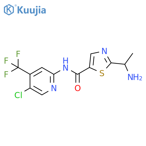 2-(1-Aminoethyl)-N-(5-chloro-4-(trifluoromethyl)pyridin-2-yl)thiazole-5-carboxamide structure