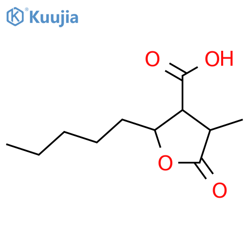 3-Furancarboxylic acid,tetrahydro-4-methyl-5-oxo-2-pentyl-, (2S,3S,4S)- structure