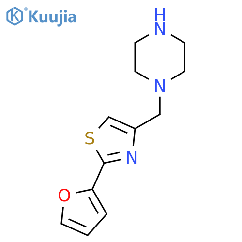 Piperazine, 1-[[2-(2-furanyl)-4-thiazolyl]methyl]- structure