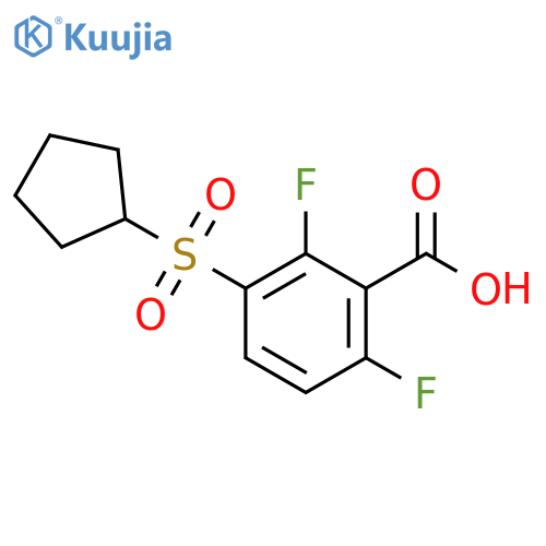 3-(cyclopentanesulfonyl)-2,6-difluorobenzoic acid structure