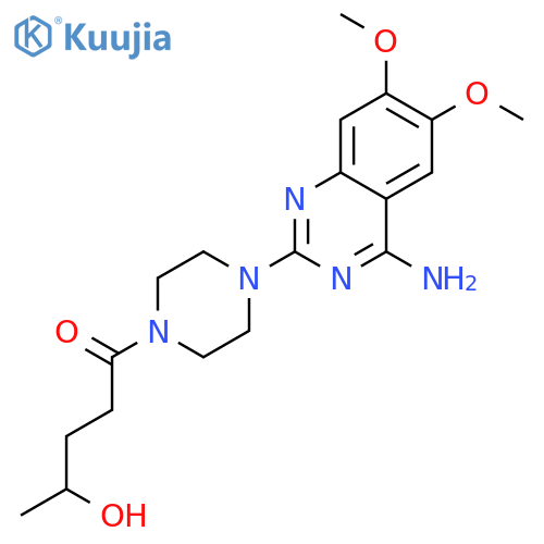 Piperazine, 1-(4-amino-6,7-dimethoxy-2-quinazolinyl)-4-(4-hydroxy-1-oxopentyl)- structure