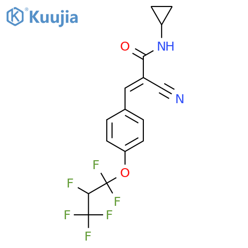 2-cyano-N-cyclopropyl-3-[4-(1,1,2,3,3,3-hexafluoropropoxy)phenyl]prop-2-enamide structure