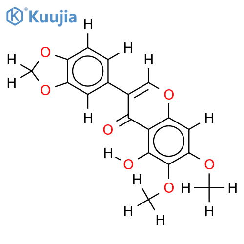 5-hydroxy-6,7-dimethoxy-3',4'-methylenedioxyisoflavone structure