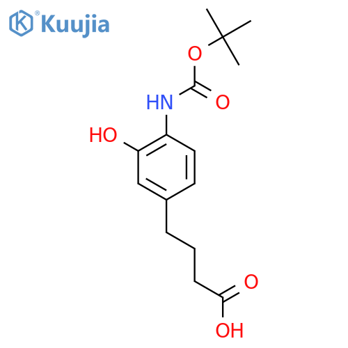 4-(4-{(tert-butoxy)carbonylamino}-3-hydroxyphenyl)butanoic acid structure