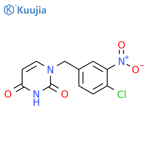 1-[(4-chloro-3-nitrophenyl)methyl]-1,2,3,4-tetrahydropyrimidine-2,4-dione structure