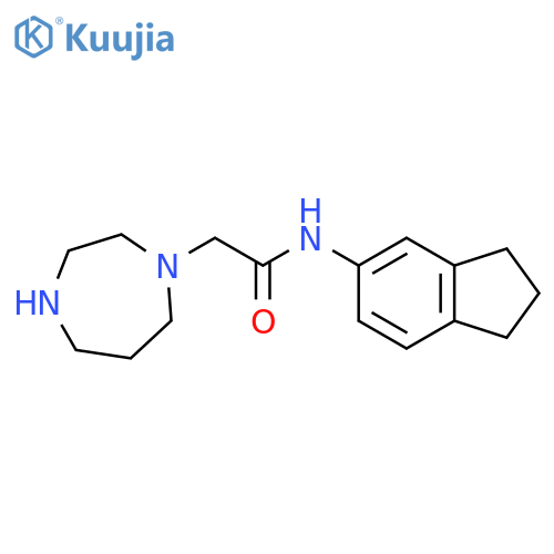2-(1,4-diazepan-1-yl)-N-(2,3-dihydro-1H-inden-5-yl)acetamide structure