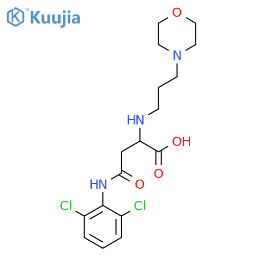 3-[(2,6-dichlorophenyl)carbamoyl]-2-{[3-(morpholin-4-yl)propyl]amino}propanoic acid structure