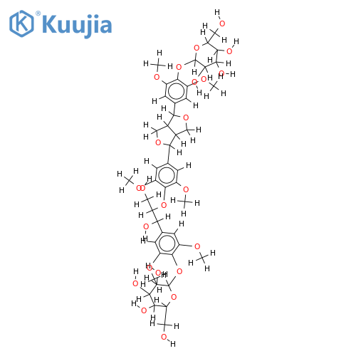 syringylglycerol-beta-syringaresinol ether 4'',4'''-di-O-beta-glucopyranoside structure