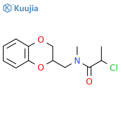 2-chloro-N-(2,3-dihydro-1,4-benzodioxin-2-ylmethyl)-N-methylpropanamide structure