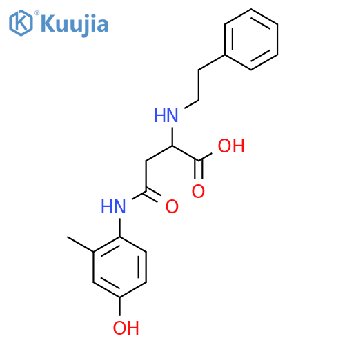 3-[(4-hydroxy-2-methylphenyl)carbamoyl]-2-[(2-phenylethyl)amino]propanoic acid structure